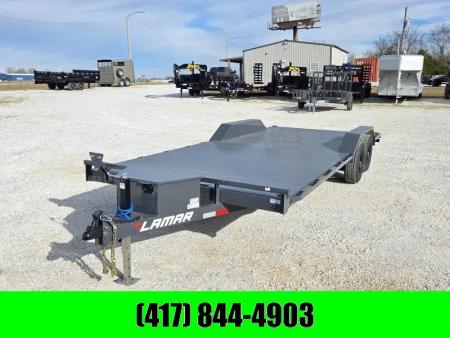 New 2026 Lamar Trailers 102X22 TANDEM 10K CAR HAULER W/TOOLBOX DRIVEOVER FENDERS & STEEL DECK