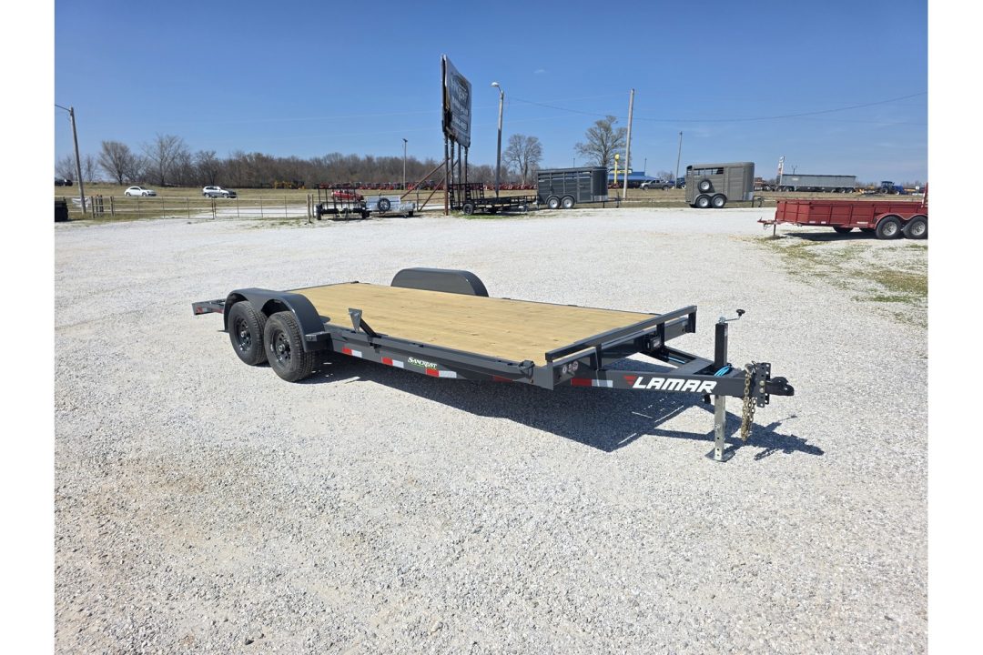 New 2026 Lamar 83X20 TANDEM 10K CAR HAULER W/2' STEEL DOVE & SLIDE OUT RAMPS