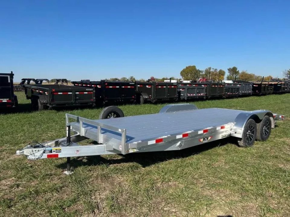 New 2026 H and H Trailer 82x20 Tandem 7K Aluminum Carhauler w/ Slide In Ramps, Aluminum Wheels, & Aluminum Spare