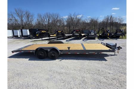 New 2026 Lamar 83X24 TANDEM 10K CAR HAULER W/2' STEEL DOVE & SLIDE OUT RAMPS / TOOLBOX
