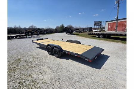 New 2026 Lamar 83X24 TANDEM 10K CAR HAULER W/2' STEEL DOVE & SLIDE OUT RAMPS / TOOLBOX