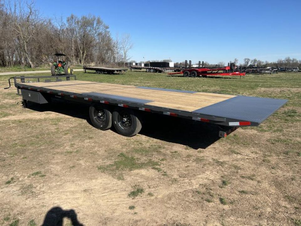 New 2025 Lamar Trailers 102x26 Tandem 14K Deckover Power Tilt w/ 14 Ply Tires, Spare & Tuff Wireless