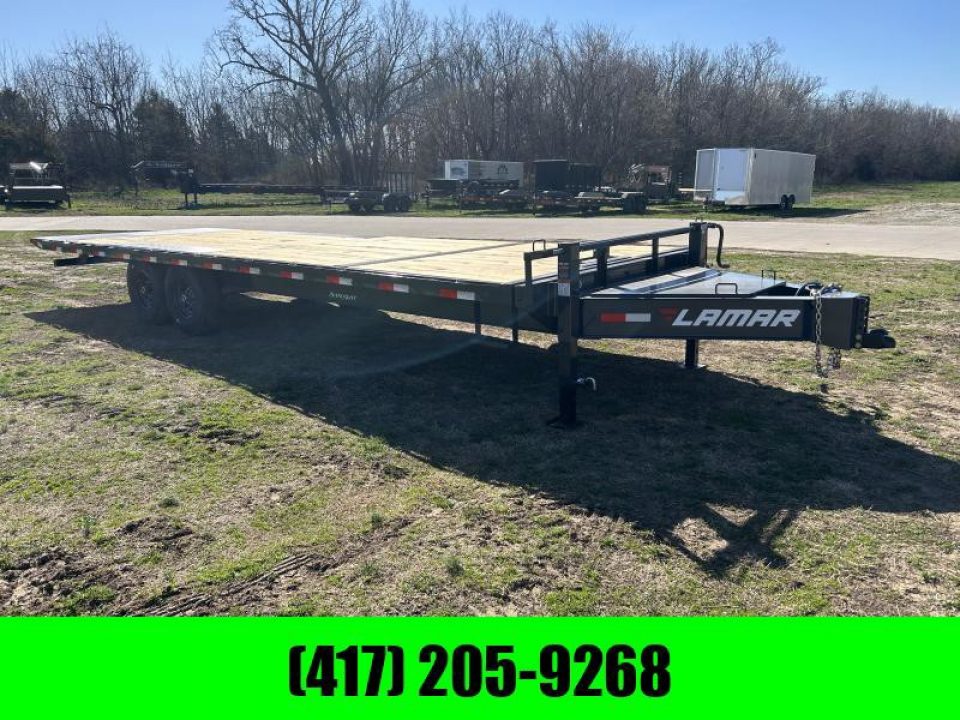 New 2025 Lamar Trailers 102x26 Tandem 14K Deckover Power Tilt w/ 14 Ply Tires, Spare & Tuff Wireless