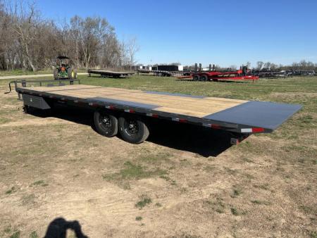 New 2025 Lamar Trailers 102x26 Tandem 14K Deckover Power Tilt w/ 14 Ply Tires, Spare & Tuff Wireless