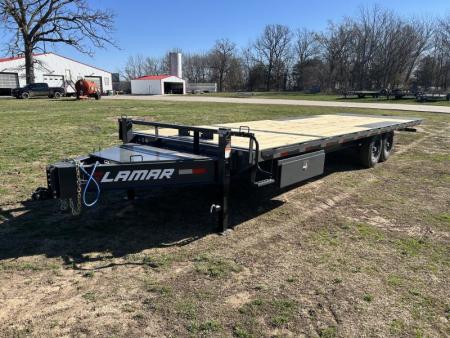 New 2025 Lamar Trailers 102x26 Tandem 14K Deckover Power Tilt w/ 14 Ply Tires, Spare & Tuff Wireless