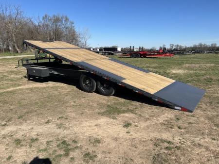 New 2025 Lamar Trailers 102x26 Tandem 14K Deckover Power Tilt w/ 14 Ply Tires, Spare & Tuff Wireless