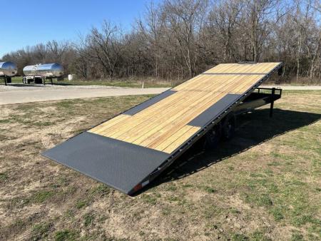 New 2025 Lamar Trailers 102x26 Tandem 14K Deckover Power Tilt w/ 14 Ply Tires, Spare & Tuff Wireless
