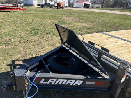 New 2025 Lamar Trailers 102x26 Tandem 14K Deckover Power Tilt w/ 14 Ply Tires, Spare & Tuff Wireless