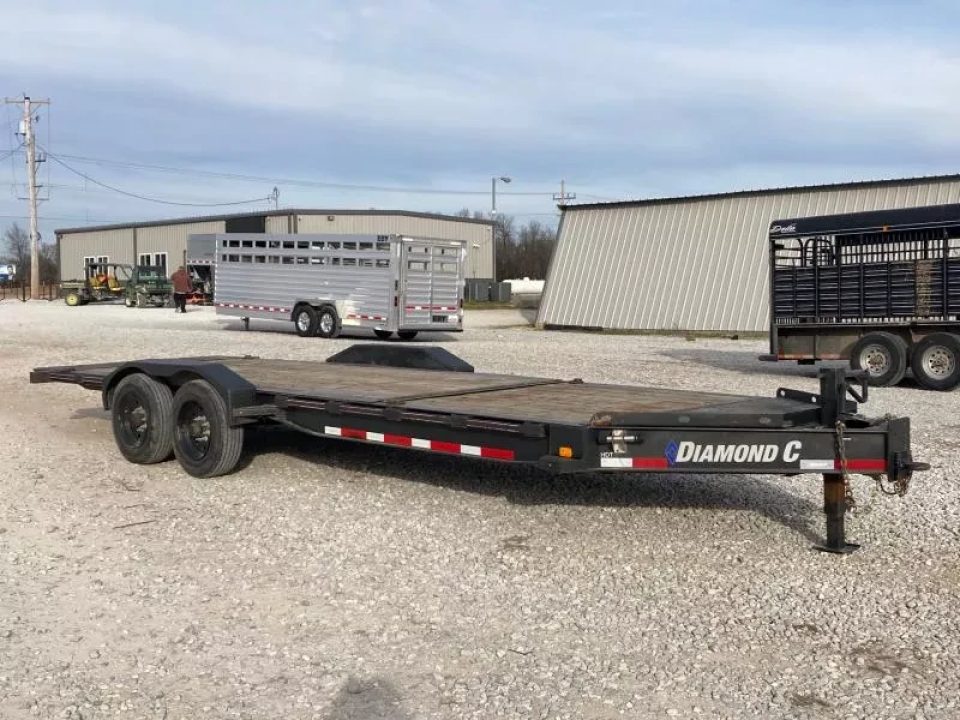 Used 2021 Diamond C Trailers 82X22 TANDEM 20K TILT W/ 6' STATIONARY DECK, 16' TILT DECK & LARGE TOOLBOX
