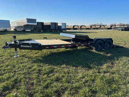 New 2026 Diamond C Trailers 82x22 Tandem 14.9K Gravity Tilt w/ 6' Stationary Deck & HD Tool Box