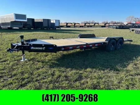 New 2026 Diamond C Trailers 82x22 Tandem 14.9K Gravity Tilt w/ 6' Stationary Deck & HD Tool Box