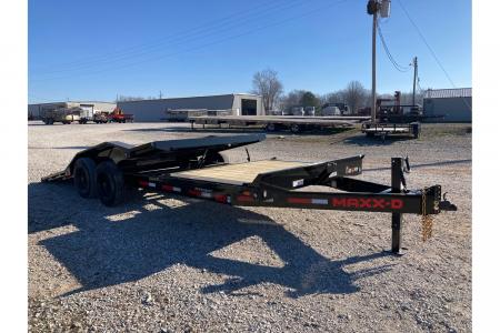 New 2026 MAXX-D 102X22 TANDEM 17.5K TILT W/ 6' STATIONARY DECK, 16' TILT DECK, DRIVE OVER FENDERS & 16 PLY TIRES