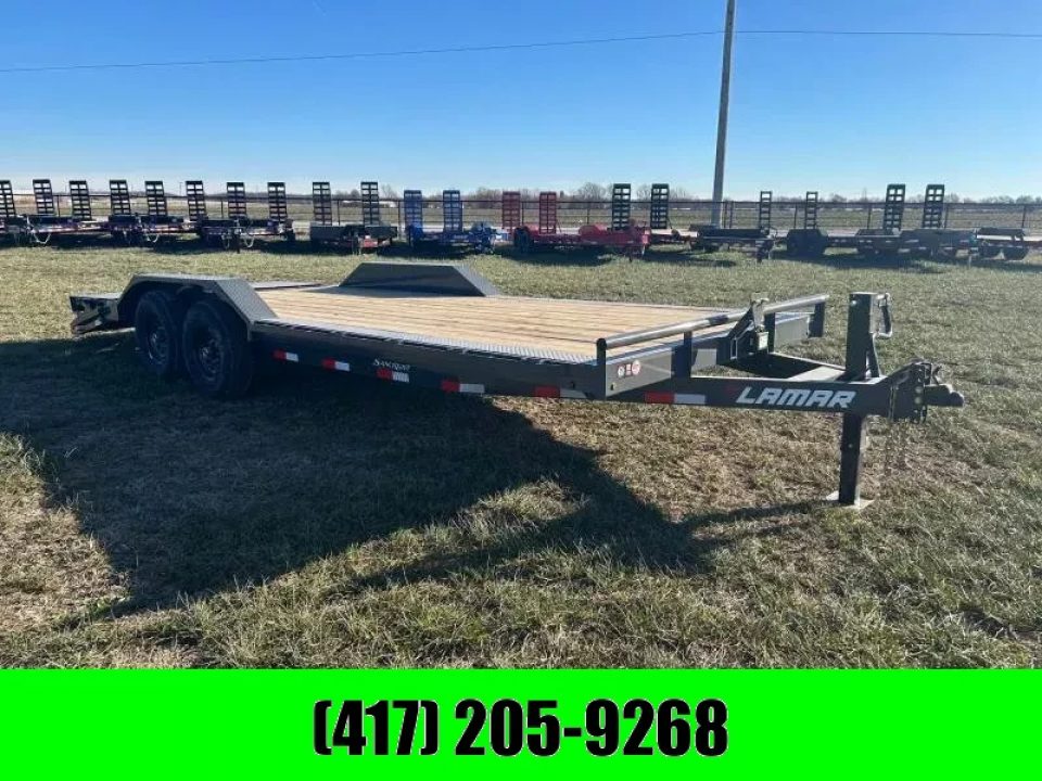 New 2026 Lamar Trailers 102x22 Tandem 14K Equipment Trailer w/ Drive Over Fenders & Max Ramps