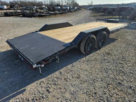 New 2026 Lamar Trailers 102X22 TANDEM 14K EQUIPMENT HAULER W/4' DOVE SLIDE OUT RAMPS & TOOLBOX