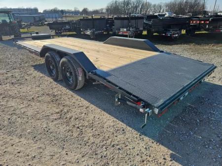 New 2026 Lamar Trailers 102X22 TANDEM 14K EQUIPMENT HAULER W/4' DOVE SLIDE OUT RAMPS & TOOLBOX