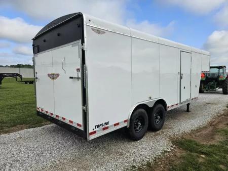 New 2025 H and H Trailer 8.5X18 TANDEM 14K GOOSENECK CARGO W/6'6" HEIGHT 14PLY & HD RAMP DOOR