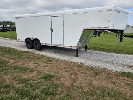 New 2025 H and H Trailer 8.5X18 TANDEM 14K GOOSENECK CARGO W/6'6" HEIGHT 14PLY & HD RAMP DOOR