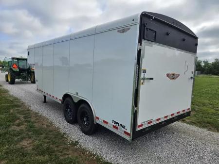 New 2025 H and H Trailer 8.5X18 TANDEM 14K GOOSENECK CARGO W/6'6" HEIGHT 14PLY & HD RAMP DOOR