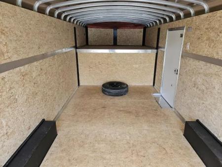 New 2025 H and H Trailer 8.5X18 TANDEM 14K GOOSENECK CARGO W/6'6" HEIGHT 14PLY & HD RAMP DOOR