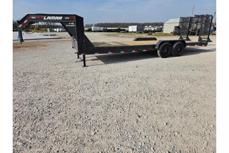 New 2026 Lamar 83X24 TANDEM 14K GOOSENECK EQUIPMENT HAULER W/2' DOVE & WIDE STANDUPS