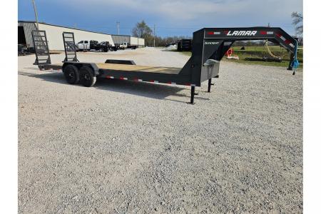 New 2026 Lamar 83X24 TANDEM 14K GOOSENECK EQUIPMENT HAULER W/2' DOVE & WIDE STANDUPS