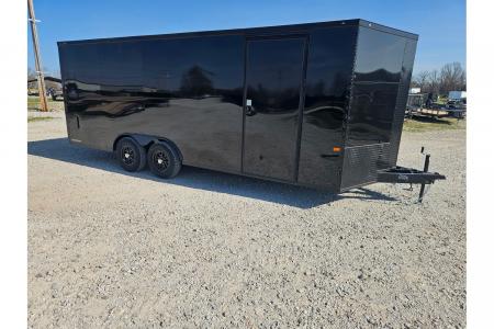 New 2026 Rock Solid Cargo 8.5X20 TANDEM 10K CARGO W/.080 SCREWLESS EXTERIOR 6'6  HEIGHT BLACKOUT TRIM & RAMP DOOR