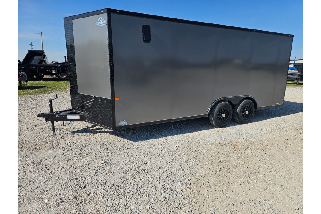 New 2026 Rock Solid Cargo 8.5X20 TANDEM 10K CARGO W/.080 SCREWLESS EXTERIOR 6'6" HEIGHT BLACKOUT TRIM & RAMP DOOR