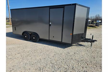 New 2026 Rock Solid Cargo 8.5X20 TANDEM 10K CARGO W/.080 SCREWLESS EXTERIOR 6'6  HEIGHT BLACKOUT TRIM & RAMP DOOR
