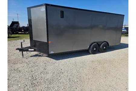 New 2026 Rock Solid Cargo 8.5X20 TANDEM 10K CARGO W/.080 SCREWLESS EXTERIOR 6'6" HEIGHT BLACKOUT TRIM & RAMP DOOR