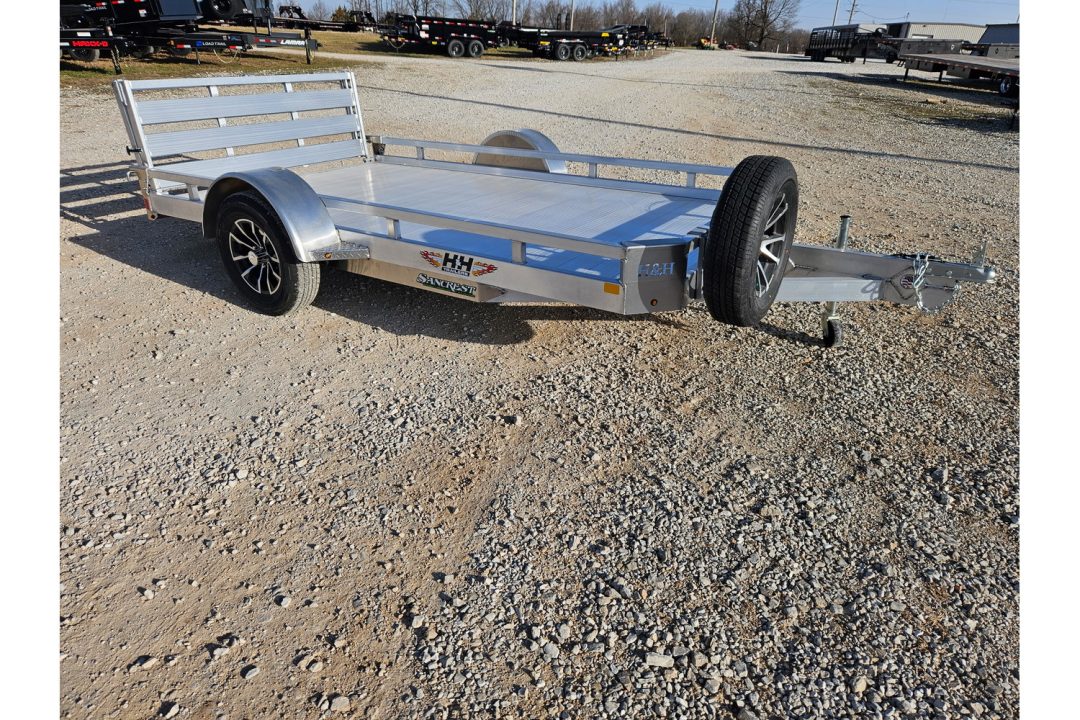 New 2026 H and H 76X12 SINGLE AXLE ALUMINUM LO-SIDE UTILITY W/BI FOLD GATE