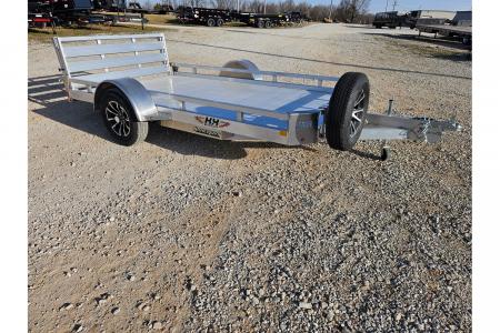New 2026 H and H 76X12 SINGLE AXLE ALUMINUM LO-SIDE UTILITY W/BI FOLD GATE
