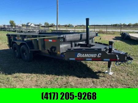 New 2026 Diamond C Trailers 83x14 Tandem 14.9K Telescopic Dump w/ Long Arm Tarp