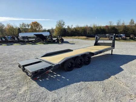 New 2026 Lamar Trailers 102 X 28 TRIPLE GN CH W/ 4' DOVE/ MAX RAMPS/ DRIVE OVER FENDERS