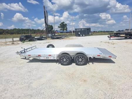 New 2026 H and H Trailer 82X18 TANDEM 7K ALUMINUM CAR HAULER W/2' ALUMINUM DOVE & SLIDE OUT RAMPS