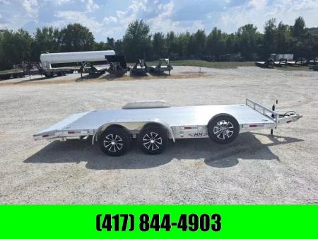 New 2026 H and H Trailer 82X18 TANDEM 7K ALUMINUM CAR HAULER W/2' ALUMINUM DOVE & SLIDE OUT RAMPS