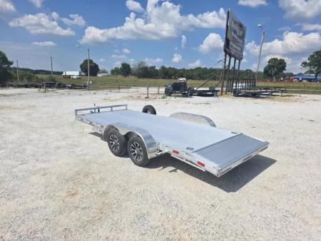 New 2026 H and H Trailer 82X18 TANDEM 7K ALUMINUM CAR HAULER W/2' ALUMINUM DOVE & SLIDE OUT RAMPS