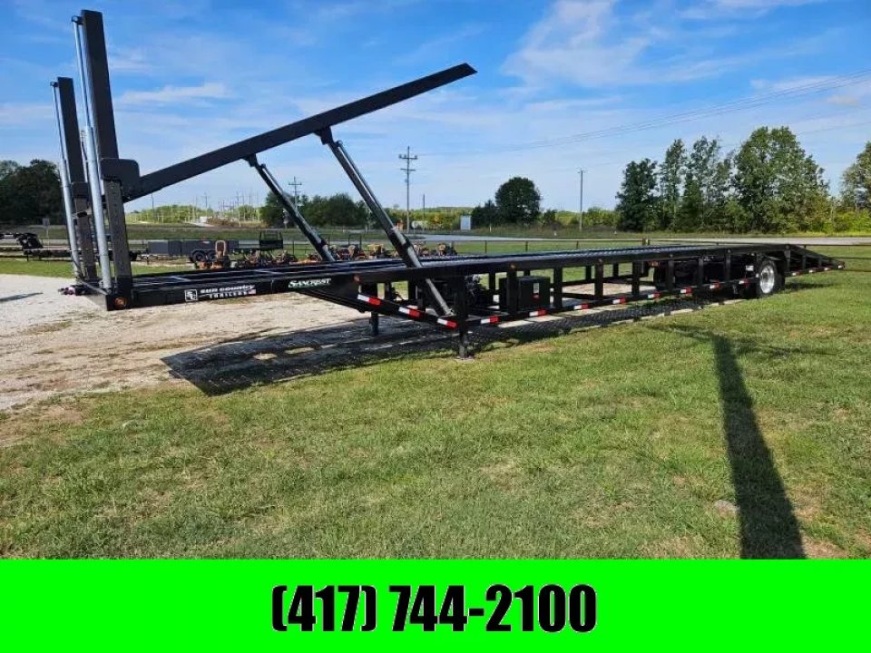 New 2025 Sun Country 102X53 4 CAR SINGLE AIR RIDE AIR BRAKE CAR HAULER W/10GA FLOOR WIDE REAR RAMP & ZINC PRIMER
