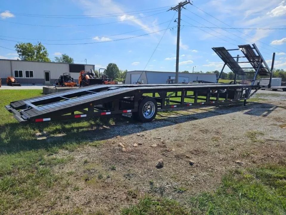 New 2025 Sun Country 102X53 4 CAR SINGLE AIR RIDE AIR BRAKE CAR HAULER W/10GA FLOOR WIDE REAR RAMP & ZINC PRIMER