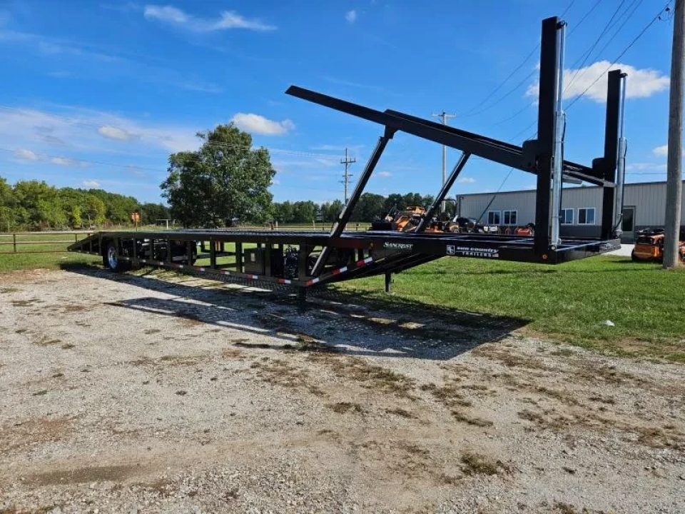 New 2025 Sun Country 102X53 4 CAR SINGLE AIR RIDE AIR BRAKE CAR HAULER W/10GA FLOOR WIDE REAR RAMP & ZINC PRIMER