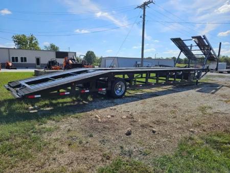 New 2025 Sun Country 102X53 4 CAR SINGLE AIR RIDE AIR BRAKE CAR HAULER W/10GA FLOOR WIDE REAR RAMP & ZINC PRIMER