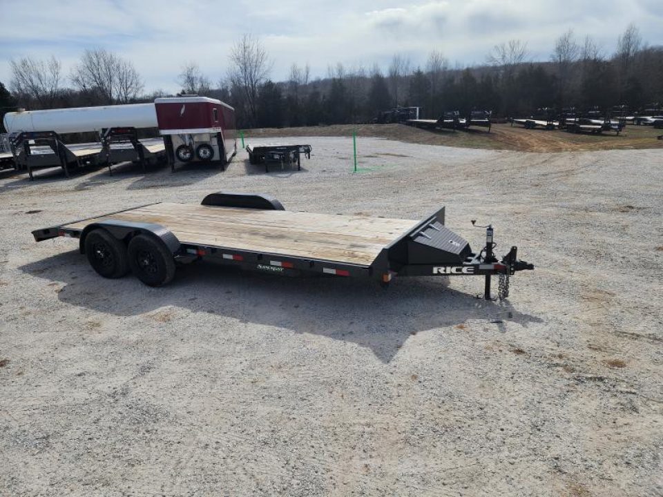 Used 2023 Rice Trailers 82x20 Tandem 10K Carhauler w/ Slide In Ramps