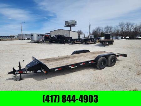 Used 2023 Rice Trailers 82x20 Tandem 10K Carhauler w/ Slide In Ramps
