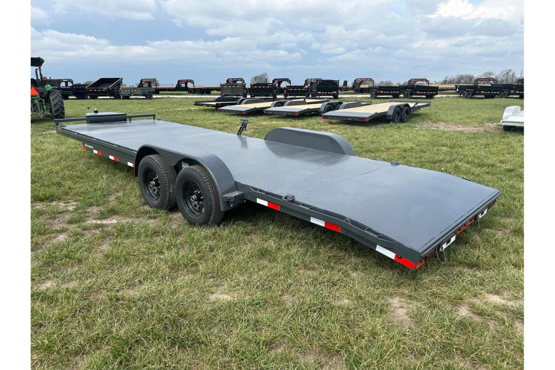 New 2026 Lamar 83x24 Tandem 10K Steel Floor Carhauler w/ 2' Dove, Slide In Ramps, & Toolbox