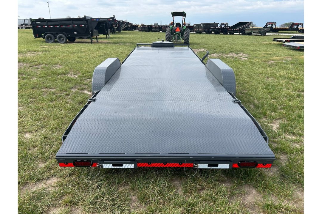 New 2026 Lamar 83x24 Tandem 10K Steel Floor Carhauler w/ 2' Dove, Slide In Ramps, & Toolbox