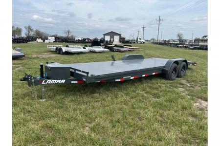 New 2026 Lamar 83x24 Tandem 10K Steel Floor Carhauler w/ 2' Dove, Slide In Ramps, & Toolbox