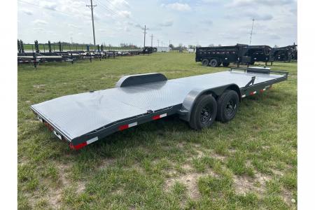 New 2026 Lamar 83x24 Tandem 10K Steel Floor Carhauler w/ 2' Dove, Slide In Ramps, & Toolbox