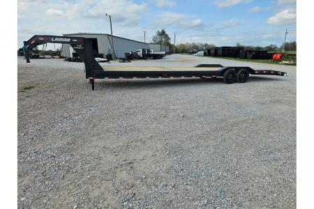 New 2026 Lamar 102X36 TANDEM 14K GOOSENECK LO-BOY CAR HAULER W/7K AXLES 4' STEEL DOVE 17.5 /16PLY & SLIDEOUT RAMPS