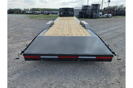 New 2026 Lamar 102X36 TANDEM 14K GOOSENECK LO-BOY CAR HAULER W/7K AXLES 4' STEEL DOVE 17.5"/16PLY & SLIDEOUT RAMPS