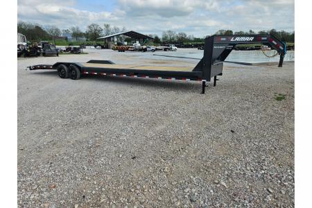 New 2026 Lamar 102X36 TANDEM 14K GOOSENECK LO-BOY CAR HAULER W/7K AXLES 4' STEEL DOVE 17.5"/16PLY & SLIDEOUT RAMPS