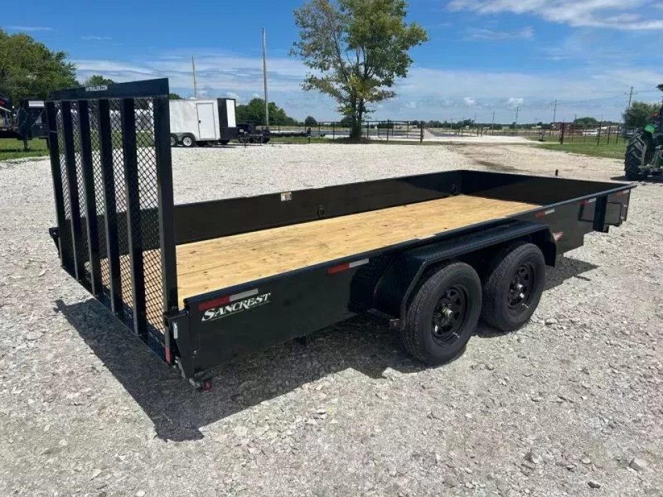 New 2025 H and H Trailer 82x16 Tandem 7K Utility w/ Solid Sides & 4' Ramp Gate
